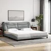 Image de vidaXL Cadre de lit sans matelas Hvar gris clair 200x200 cm tissu 3207793