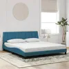 Image de vidaXL Cadre de lit sans matelas Hanko bleu 180x200 cm velours 3207865