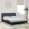 Image de vidaXL Cadre de lit sans matelas gris foncé 160x200 cm velours 3207930