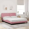 Image de vidaXL Cadre de lit sans matelas rose 160x200 cm velours 3207934