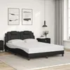 Image de vidaXL Cadre de Lit Viana sans Matelas Lit Rembourré avec Coussin Lit Double Lit Adulte Chambre Moderne Noir 140x200 cm 3208096