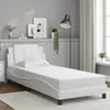 Image de vidaXL Cadre de Lit sans Matelas Zadar Lit Rembourré Lit Simple Lit Adulte de Chambre à Coucher Intérieur Blanc 90x190 3208150