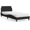 Image de vidaXL Lit avec matelas Dover noir 90x190 cm tissu 3208306