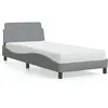 Image de vidaXL Lit avec matelas gris clair 90x200 cm tissu meuble de chambre à coucher lit simple cadre de lit incurvé sommier 3208324