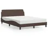 Image de vidaXL Lit avec matelas marron 140x190 cm similicuir 3208399