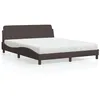 Image de vidaXL Lit avec matelas Dover marron foncé 160x200 cm tissu 3208427