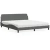 Image de vidaXL Lit avec matelas Dover gris foncé 180x200 cm tissu 3208445