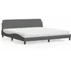 Image de vidaXL Lit avec matelas Dover gris foncé 200x200 cm tissu 3208465