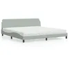 Image de vidaXL Lit avec matelas Dover gris clair 200x200 cm velours 3208471