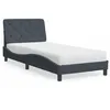 Image de vidaXL Lit avec matelas gris foncé 90x190 cm velours 3208629