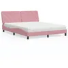 Image de vidaXL Lit avec matelas rose 160x200 cm velours 3208669