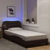 Image de vidaXL Cadre de Lit avec Lumières LED Lit Simple avec Coussin de Tête de Lit Lit Adulte Meuble de Chambre Moderne 3213665