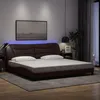 Image de vidaXL Cadre de Lit avec Lumières LED Lit Double avec Coussin de Tête de Lit Lit Adulte Meuble de Chambre Moderne 3213728