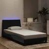 Image de vidaXL Cadre de Lit avec Lumières LED Lit Rembourré avec Sommier à Lattes Lit Simple Lit Adulte Moderne Noir 100x200 cm 3213765