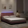 Image de vidaXL Cadre de Lit avec Lumières LED Lit Rembourré avec Sommier à Lattes Lit Double Lit Adulte Moderne Rose 140x190 cm 3213780