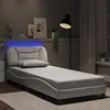 Image de vidaXL Cadre de lit avec LED sans matelas Hvar blanc 90x190 cm 3213900
