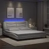 Image de vidaXL Cadre de Lit avec Lumières LED Lit Rembourré Lit Double Lit Adulte de Chambre à Coucher Intérieur Moderne Noir 3213949