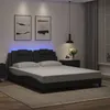 Image de vidaXL Cadre de Lit avec Lumières LED Lit Rembourré avec Coussin Lit Double Lit Adulte Chambre Moderne Noir 160x200 cm 3214029