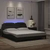 Image de vidaXL Cadre de Lit avec Lumières LED Lit Rembourré avec Coussin Lit Double Lit Adulte Chambre Moderne Noir 180x200 cm 3214036