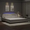 Image de vidaXL Cadre de Lit avec Lumières LED Lit Rembourré avec Coussin Lit Double Lit Adulte Chambre Moderne Blanc 200x200 cm 3214044