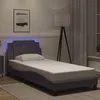 Image de vidaXL Cadre de Lit avec Lumières LED Lit Rembourré Lit Simple Lit Adulte de Chambre à Coucher Intérieur Moderne Gris 3214092