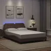 Image de vidaXL Cadre de lit avec LED sans matelas Zadar gris 120x200 cm 3214099