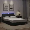 Image de vidaXL Cadre de lit avec LED sans matelas Zadar noir 140x200 cm 3214110