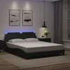 Image de vidaXL Cadre de lit avec lumières LED noir 160x200 cm similicuir lit sommier lit en similicuir meuble de chambre à 3214117