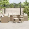 Image de vidaXL Salon de jardin avec coussins 6 pcs beige résine tressée 3213552