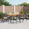 Image de vidaXL Ensemble à manger de jardin coussins 7pcs Noir Résine tressée 3213564