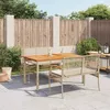 Image de vidaXL Ensemble à Manger de Jardin avec Coussins 3 pcs Table et Chaise de Terrasse Meubles de Patio Mobilier dExtérieur