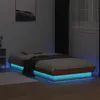 Image de vidaXL Cadre de Lit LED Lit Simple avec Sommier à Lattes Lit Adulte Meuble de Chambre Moderne Cire Marron 90x200 cm 844411