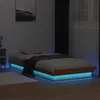 Image de vidaXL Cadre de Lit à LED Lit Simple avec Sommier à Lattes Lit Double Lit Adulte de Chambre Moderne Cire Marron 90x190 844420