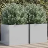 Image de vidaXL Jardinières 2 pcs Lits Surélevé Bacs à Fleurs Pots de Plantes Boîtes à Fleurs Jardin Patio Terrasse Argenté 841558