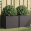 Image de vidaXL Jardinières 2 pcs Bacs à Fleurs Pots de Plantes Boîtes à Fleurs Jardinières Surélevées de Jardin Terrasse Noir 841560