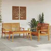 Image de vidaXL Salon de Jardin 3 pcs Table et Chaises avec Accoudoirs et Dossier Ensemble de Meubles de Patio Arrière-cour 3211797
