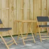 Image de vidaXL Table de jardin pliable 55x55x75 cm bambou table de jardin en bambou table de patio meuble d extérieur table 365878