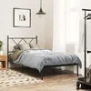 Image de vidaXL Metal Bed Frame with Headboard Black 90x190 cm single bed bedroom furniture guest bed bed metal bed frame bed 376494
