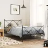 Image de vidaXL Cadre de lit métal sans matelas avec pied de lit noir 107x203cm 376516