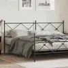 Image de vidaXL Tête de lit de remplacement métal noir 193 cm 376539