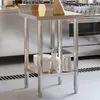 Image de Table de travail de cuisine avec dosseret 55x55x93 cm inox