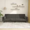 Image de vidaXL Canapé-lit à 2 places avec deux oreillers Gris foncé Velours 375848