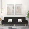 Image de vidaXL Canapé-lit à 2 places noir tissu 375854