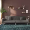 Image de vidaXL Canapé-lit à 2 places avec deux oreillers Gris foncé Tissu 375900