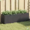 Image de vidaXL Jardinière avec 3 pots noir 105x30x32 cm résine tressée jardinière dextérieur bac à fleurs bac à tomates 366416