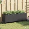 Image de vidaXL Jardinière avec roulettes et 3 pots noir 107x32x38 cm rotin jardinière dextérieur bac à fleurs bac à tomates366419
