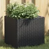 Image de vidaXL Jardinière noir 36x30x32 cm résine tressée jardinière dextérieur bac à fleurs bac à tomates jardinière de 366425
