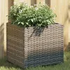 Image de vidaXL Jardinière gris 36x30x32 cm résine tressée jardinière dextérieur bac à fleurs bac à tomates jardinière de 366427