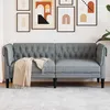 Image de vidaXL Canapé Chesterfield 2 Places Chaise avec Accoudoirs et Dossier Siège avec Pieds Fauteuil TV de Salon Moderne 372547