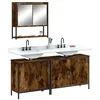 Image de Ensemble de meubles de salle de bain - vidaXL - Chêne fumé - 3 pièces - Design contemporain - A suspendre